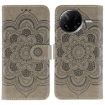 Xiaomi Poco F7 Pro/Redmi K80 Grey Sun Mandala Embossed Leather Case - 1