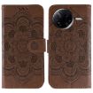 Xiaomi Poco F7 Pro/Redmi K80 Brown Sun Mandala Embossed Leather Case - 1