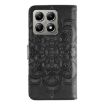 Xiaomi 14T Pro Black Leather Case - Sun Mandala Embossing Pattern - 3