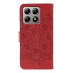 Xiaomi 14T Red Leather Case - Sun Mandala Embossing Pattern - 3