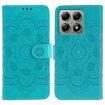 Xiaomi 14T Blue Leather Case - Sun Mandala Embossing Pattern - 1