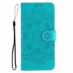 Xiaomi 14T Blue Leather Case - Sun Mandala Embossing Pattern - 2