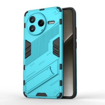 Redmi K80/Poco F7 Pro Punk Armor PC+TPU Phone Case with Holder - Blue - 1