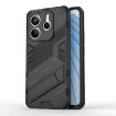 Redmi Note 14 5G Punk Armor PC + TPU Phone Case with Holder - Black - 1
