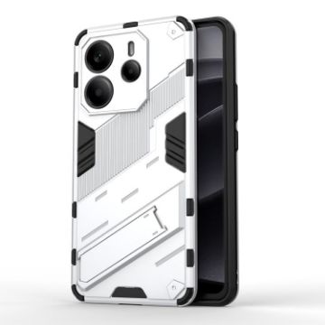 Redmi Note 14 4G Punk Armor PC+TPU Phone Case with Holder White - 1