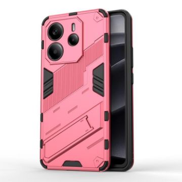 Redmi Note 14 4G Punk Armor PC+TPU Case with Holder Light Red - 1