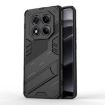 Redmi Note 14 Pro 4G Punk Armor PC+TPU Case with Holder - Black - 1