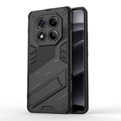 Redmi Note 14 Pro 4G Punk Armor PC+TPU Case with Holder - Black - 1