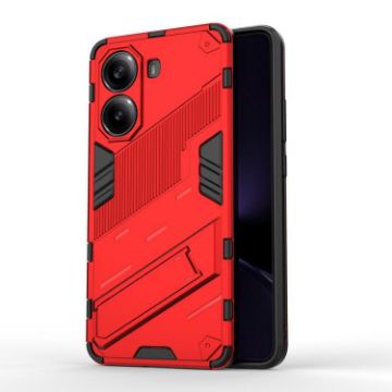 Redmi Note Turbo 4 Punk Armor Phone Case with Holder - Red, PC + TPU - 1