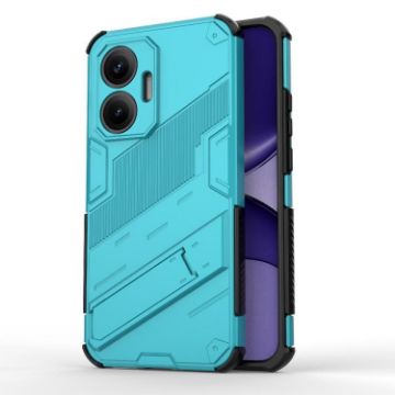 Redmi Turbo 4 Pro Punk Armor Phone Case with Holder - Blue PC + TPU - 1