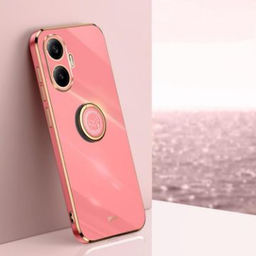 Redmi Turbo 4 Pro XINLI 6D Electroplate TPU Case with Ring Holder Red - 1