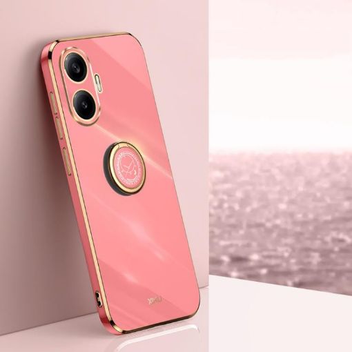 Redmi Turbo 4 Pro XINLI 6D Electroplate TPU Case with Ring Holder Red - 1