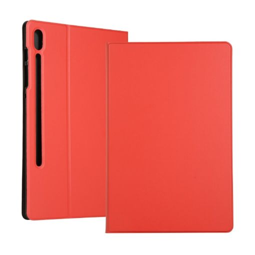 Samsung Galaxy Tab S7 T870 (2020) Red Leather Flip Case with Holder - 1
