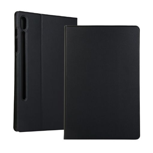 Samsung Galaxy Tab S7 T870 (2020) Black Leather Flip Case with Holder - 1