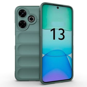 Redmi 13 4G Global Magic Shield TPU Flannel Case - Dark Green - 1