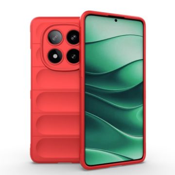 Red TPU + Flannel Phone Case for Redmi Note 14 Pro 5G - Magic Shield - 1