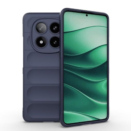 Redmi Note 14 Pro 5G Magic Shield TPU Flannel Case - Dark Blue - 1