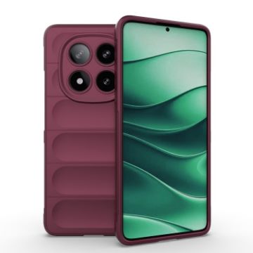 Redmi Note 14 Pro 5G Wine Red Magic Shield TPU Flannel Case - 1