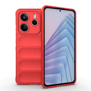 Redmi Note 14 5G Magic Shield TPU + Flannel Case - Red - 1