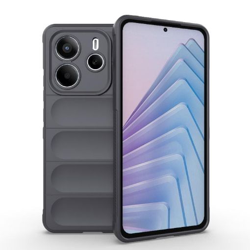 Redmi Note 14 5G Magic Shield TPU Flannel Case - Dark Grey - 1