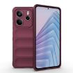 Redmi Note 14 5G Wine Red Magic Shield TPU Flannel Phone Case - 1