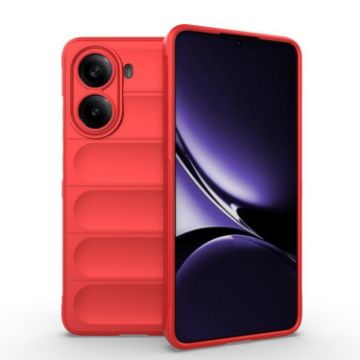 Red TPU + Flannel Phone Case for Redmi Turbo 4 Magic Shield - 1