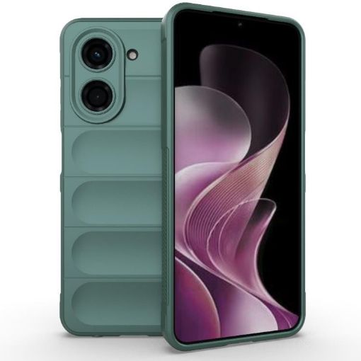 Redmi A5/Xiaomi Poco C71 Magic Shield TPU Flannel Case Dark Green - 1