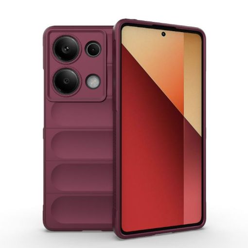 Redmi Note 14S 4G Global Wine Red Magic Shield TPU Flannel Case - 1