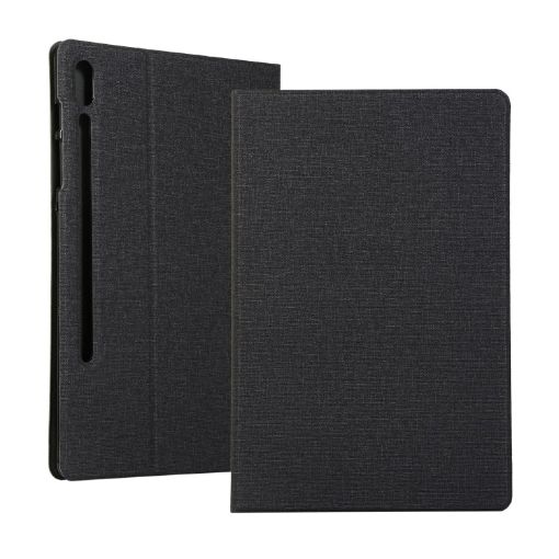 Samsung Galaxy Tab S7/S8 Leather Case with Holder - Black (2020) - 1
