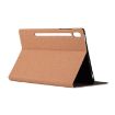 Samsung Galaxy Tab S7/S8 Leather Case with Holder - Golden Fabric Texture - 6