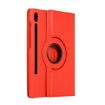 Samsung Galaxy Tab S7/S8 Red Leather Case 360 Rotating Holder - 3