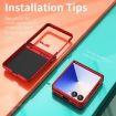 Samsung Galaxy Z Flip7 5G Case with Ring Stand, Sliding Window Hinge, Red - 3