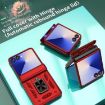 Samsung Galaxy Z Flip7 5G Case with Ring Stand, Sliding Window Hinge, Red - 6