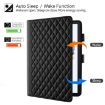 Samsung Galaxy Tab A8 10.5 Leather Tablet Case - Rhombus Lattice Black - 4