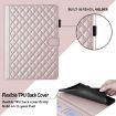 Samsung Galaxy Tab S10 FE+ Rhombus Lattice Leather Case Rose Gold - 4