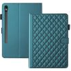 Samsung Galaxy Tab S10 FE+ Dark Green Rhombus Lattice Leather Case - 2