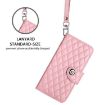 TCL 60 SE NxtPaper/605 Pink Rhombic Flip Leather Case with Lanyard - 5
