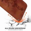 Redmi A5 4G 171.7mm Brown Lily Embossed Leather Phone Case - 7