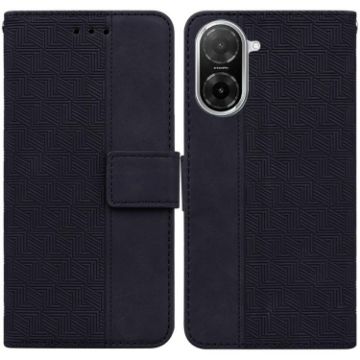 Redmi A5 4G Geometric Embossed Leather Phone Case Black 171.7mm - 1