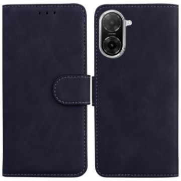 Redmi A5 4G Black Flip Leather Phone Case - Skin Feel Pure Color - 1