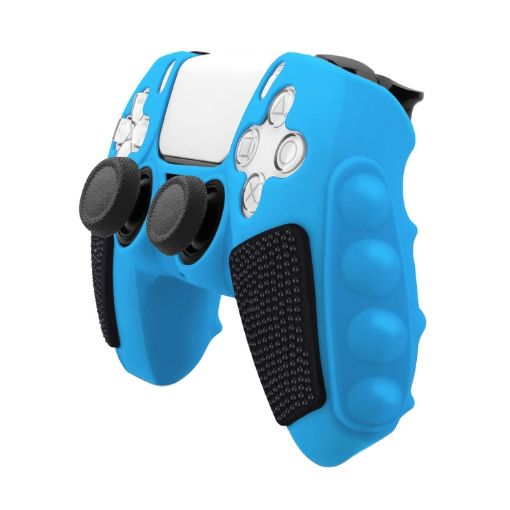 PS5 Blue Black Silicone Gamepad Case - No Rocker Caps Included - 1