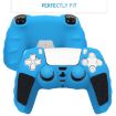 PS5 Blue Black Silicone Gamepad Case with Rocker Caps for Sony - 3