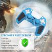 PS5 Blue Black Silicone Gamepad Case with Rocker Caps for Sony - 5