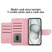 Samsung Galaxy A07 4G Pink Rhombic Texture Flip Leather Case with Lanyard - 4