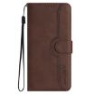 Redmi Turbo 4 Pro/Poco F7 Heart Pattern Leather Phone Case Brown - 2