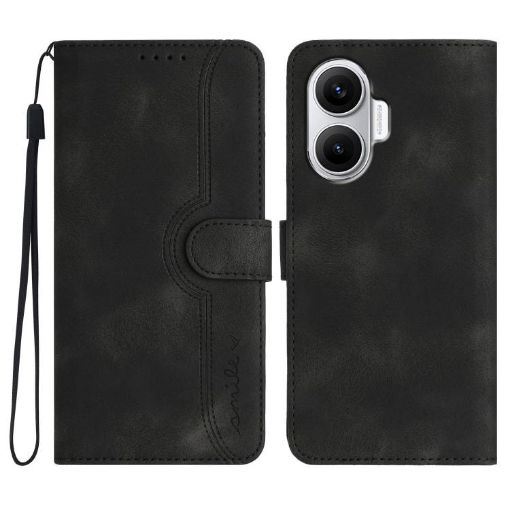 Redmi Turbo 4 Pro/Poco F7 Heart Pattern Leather Phone Case Black - 1