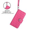 Xiaomi 14 Ultra Rose Red Rhombic Texture Flip Leather Case with Lanyard - 5