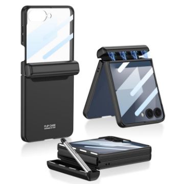 Samsung Galaxy Z Flip7 5G GKK Magnetic Full Coverage Case + Pen (Black) - 1