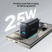 JOYROOM JR-TCF13 25W Dual USB & Type-C Charger, EU Plug, Black - 3