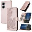 Redmi Turbo 4 Pro/Poco F7 Datura Flower Embossed Flip Case Rose Gold - 1